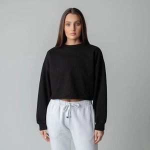 Talentless Heavyweight Cropped Crewneck Sweatshirt Black L